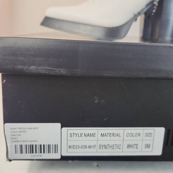 Dolls Kill Widow Harness Cowboy Boots Women's Size 9 M White - Picture 11 of 11